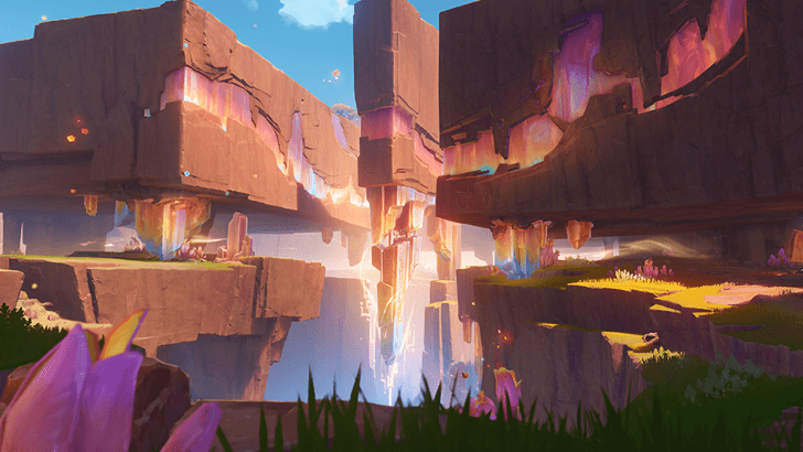 Genshin - Natlan Viewpoint - Pins of Rock Entwined With Golden Rune