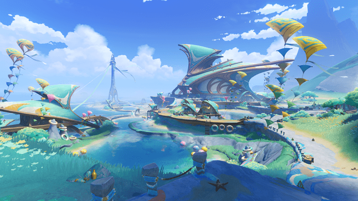 Genshin - Natlan Viewpoint - Home of Hot Springs and Flowing Waters