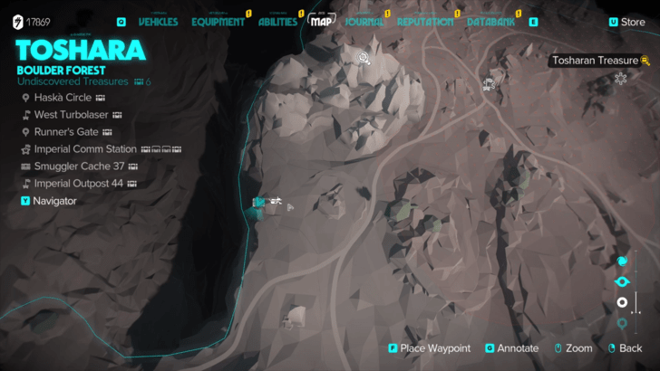 Tosharan Treasure Map Location