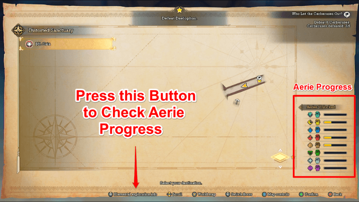 Check the Progress of Aerie Completion