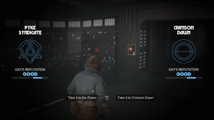 Impressing Gorak - Give the Datapad to the Pykes or Crimson Dawn