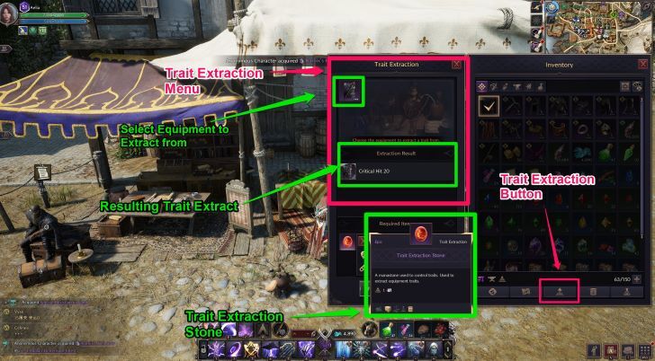 Throne and Liberty - Trait Extraction Menu