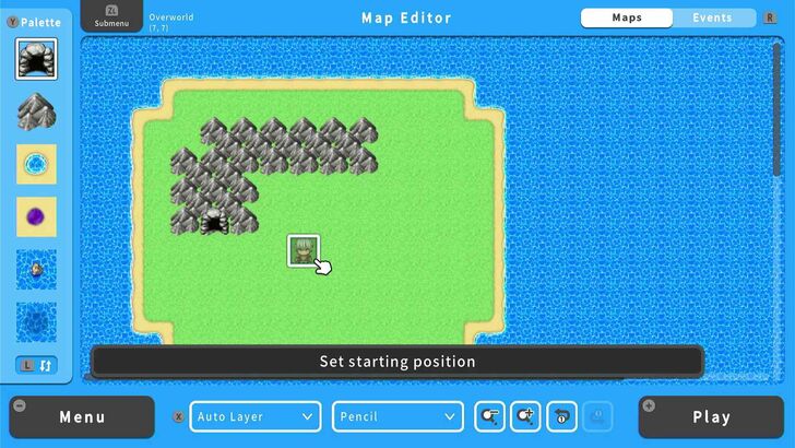 Changed Start Position- RPG MAKER WITH