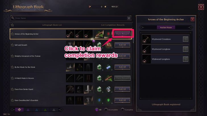 Throne and Liberty - Claim Lithograph Book Rewards