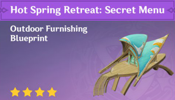 Genshin Impact - How to Get Hot Spring Retreat: Secret Menu Furnishing
