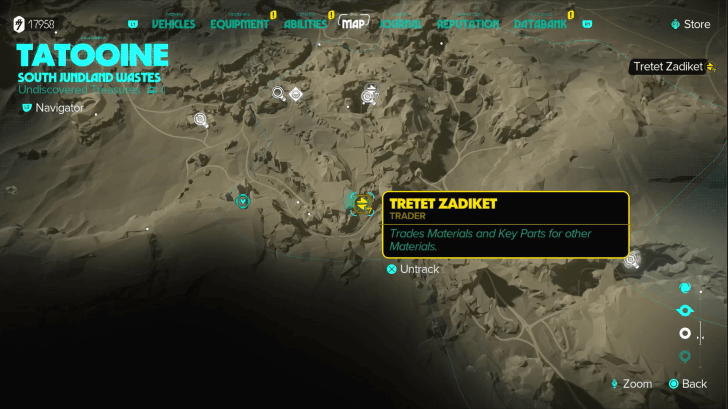 Star Wars Outlaws - Tretet Zadiket Map Location