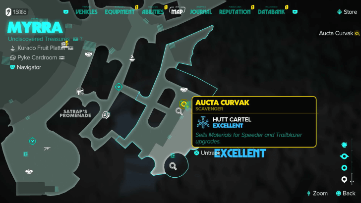 Star Wars Outlaws - Aucta Curvak Map Location