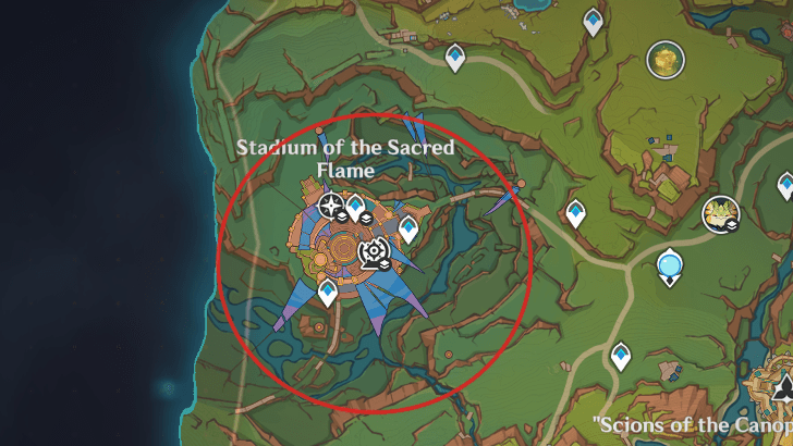 Genshin - Ashen Aratiku Wood Map