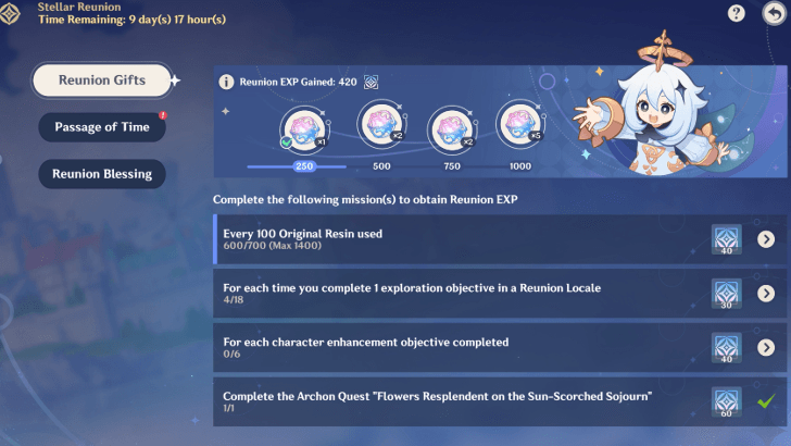 Genshin Impact - Reunion Gifts