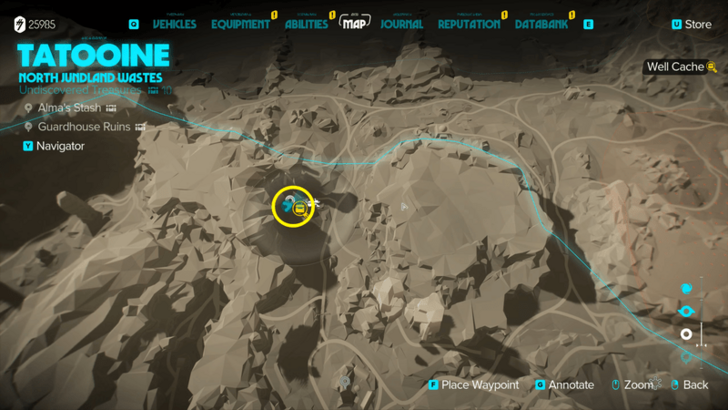 Star Wars Outlaws Well Cache Map