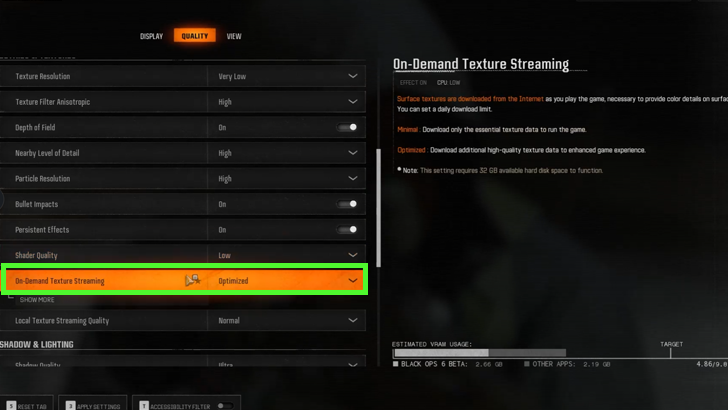 Turn On On-Demand Texture Streaming