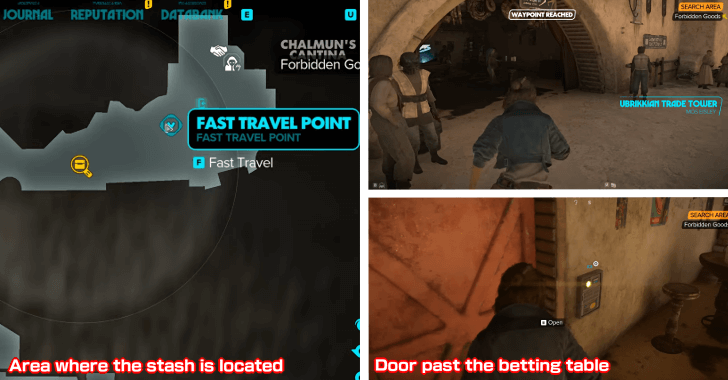 Head towards the door past the betting table