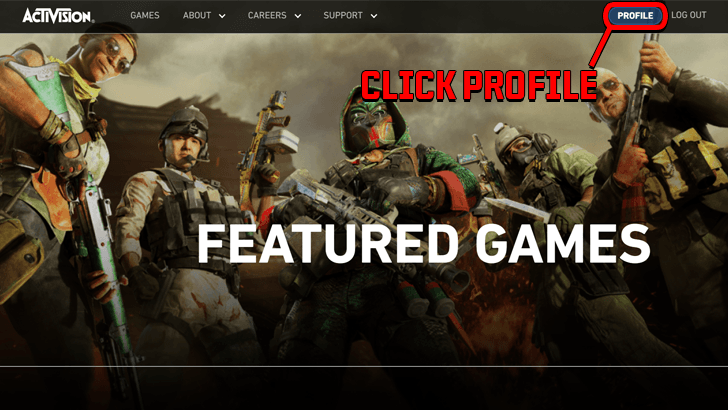 Go to Activision Account Profile