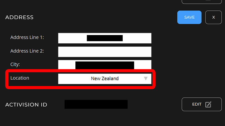 Change Address to NZ