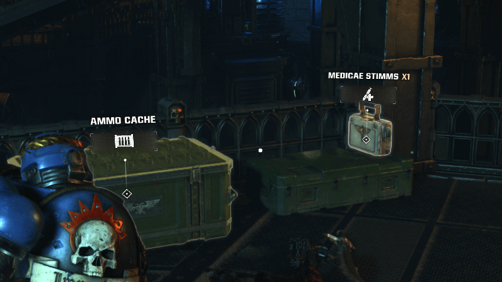 Warhammer 40k Space Marine 2 - Medicae Stimms Near Ammo Caches.png