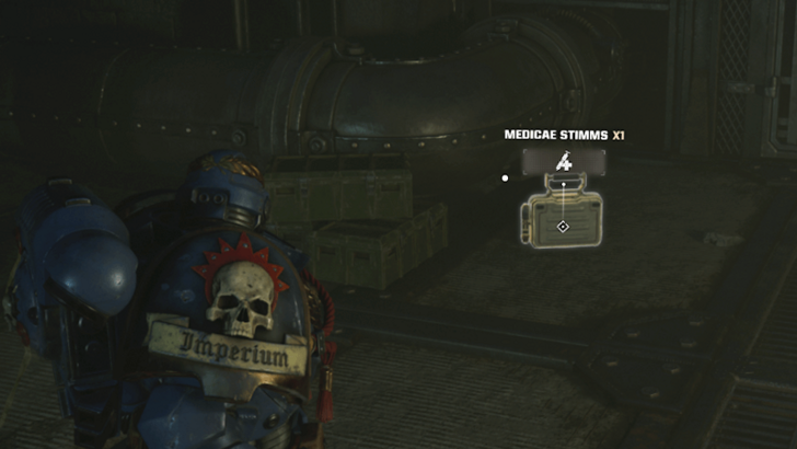 Warhammer 40k Space Marine 2 - Medicae Stimms Scattered in the Battlefield.png