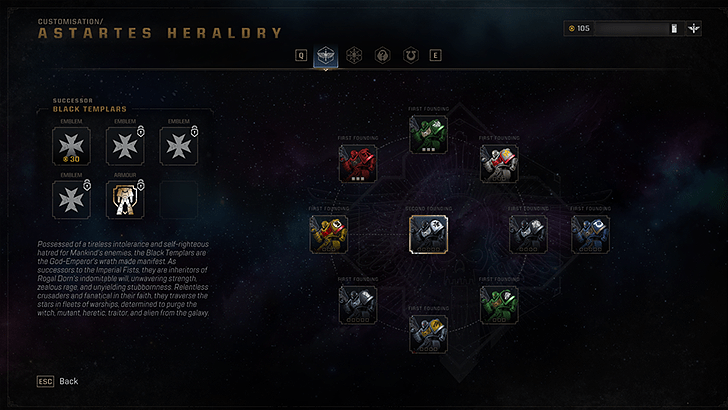 Astartes Heraldry Menu