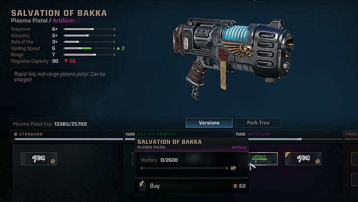 Use Requistion for Weapon Versions