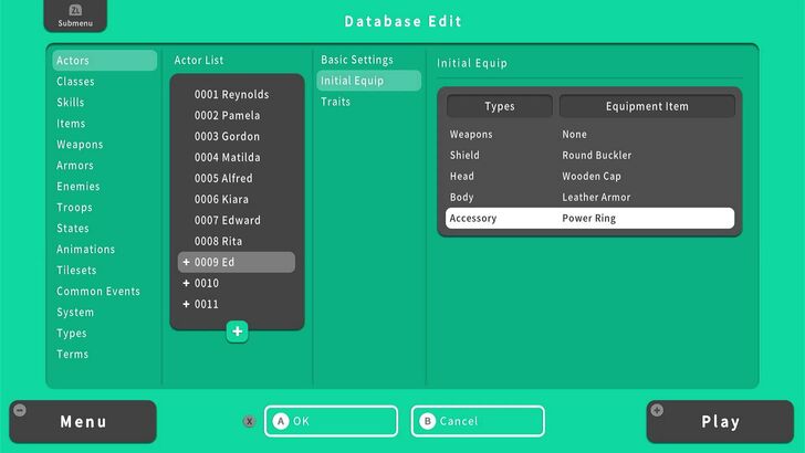 Initial Equipment - RPG MAKER WITH