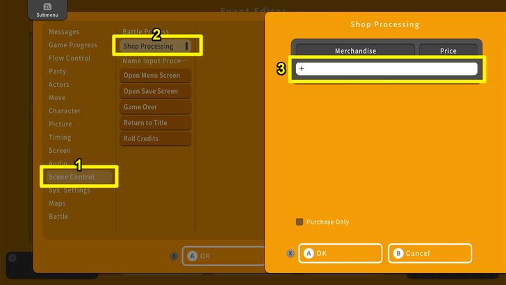 Shop processing process - RPG MAKER WITH
