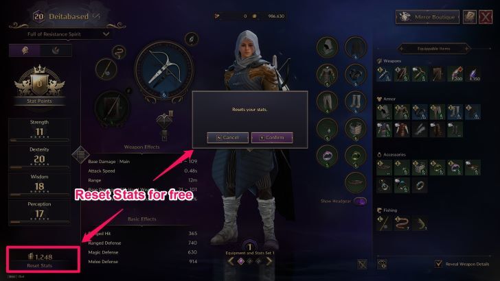 Throne and Liberty - Stat Reset