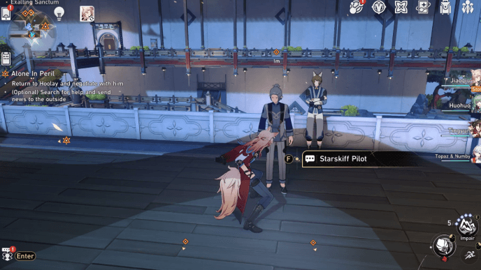 Honkai Star Rail - Alone in Peril Mission Guide - Talk to Starskiff Pilot
