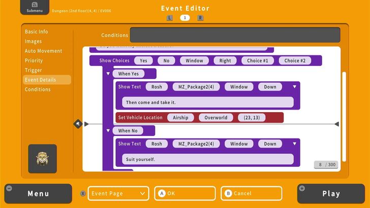 Post-choice dialogue - RPG MAKER WITH