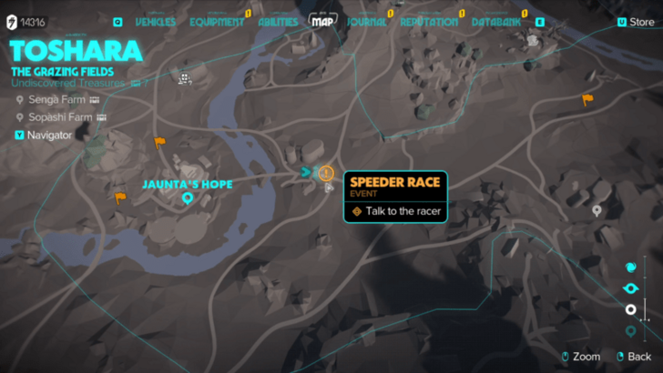 Star Wars Outlaws Speeder Race Grazing Fields Map