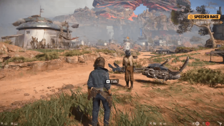 Star Wars Outlaws Speeder Race Grazing Fields World