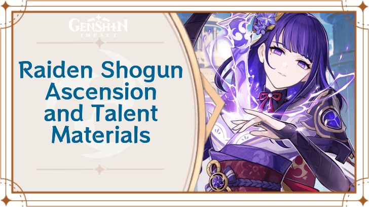 Genshin Impact - Raiden Shogun Ascension and Talent Materials