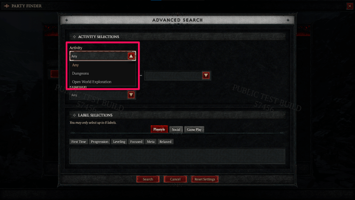 Diablo 4 - Choose the Primary Activity for the Group