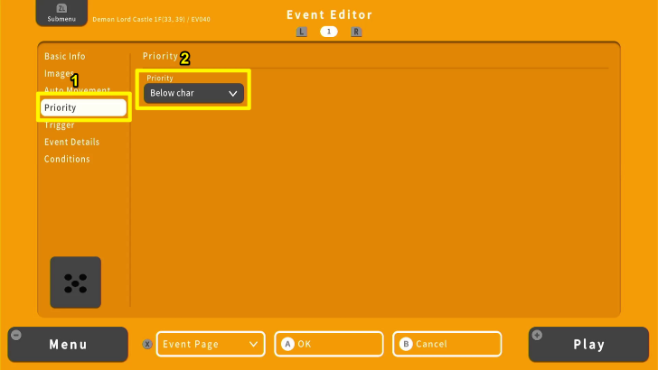RPG MAKER WITH Priority