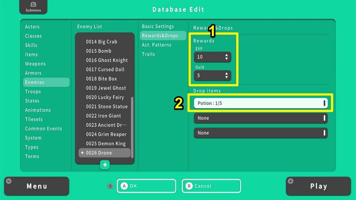 Rewards and Drops - RPG MAKER WITH