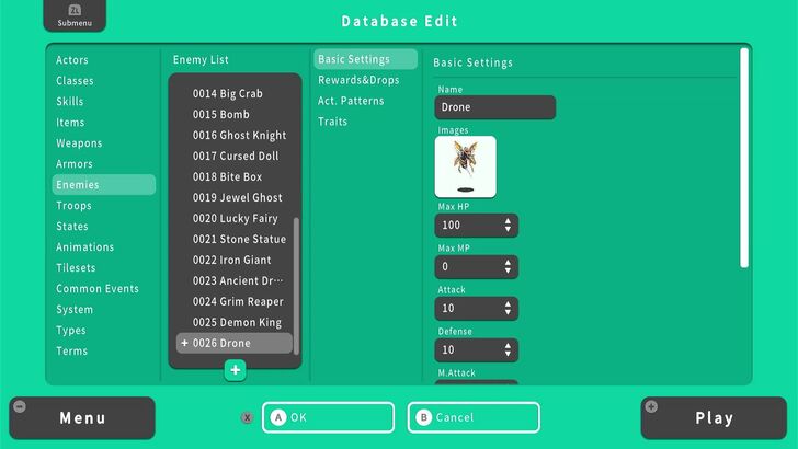 RPG MAKER Edit Enemy