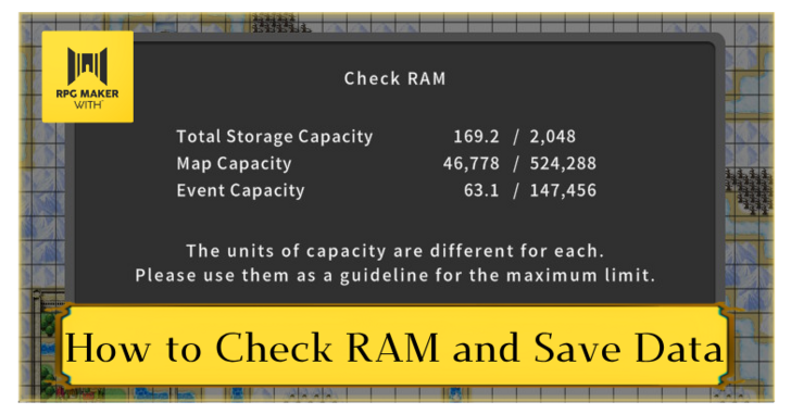 how to check ram and save data