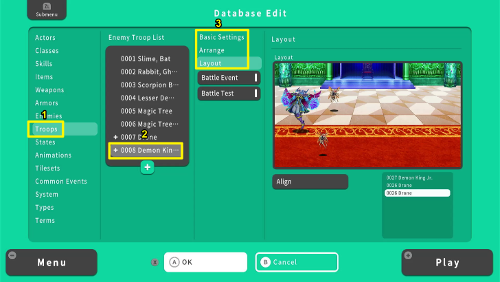 RPG MAKER WITH Troops Setting