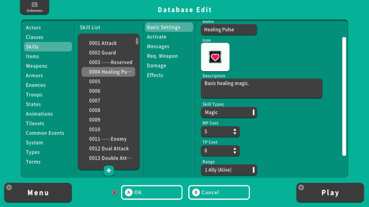 RPG MAKER WITH Skill Creation