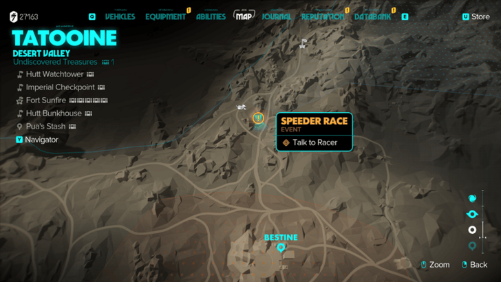 Star Wars Outlaws Speeder Race Desert Valley Map