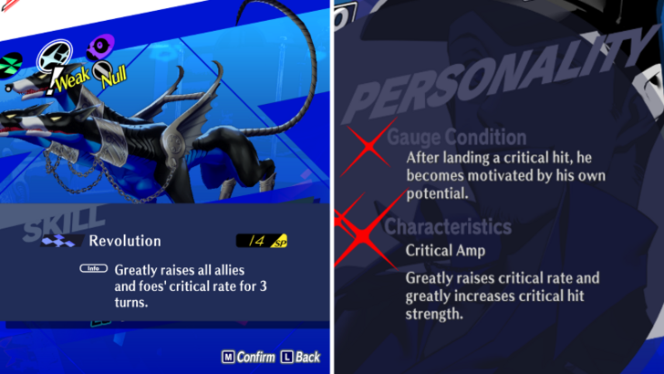 Koromaru Revolution and Junpei Critical Amp