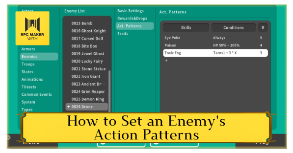 How to Set an Enemy’s Action Patterns | RPG MAKER WITH｜Game8