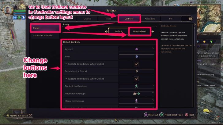 Throne and Liberty - Controller Settings