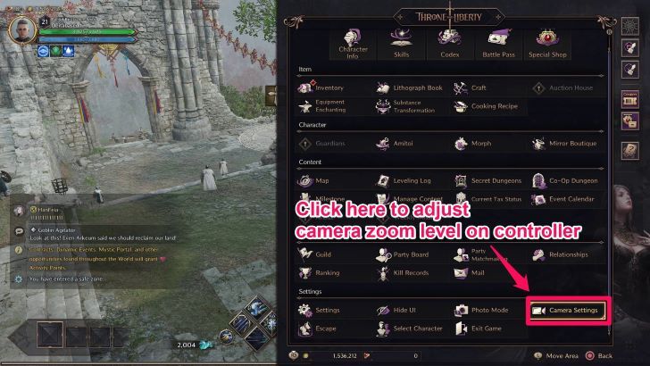 Throne and Liberty - Controller Camera Settings