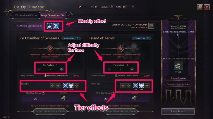 Throne and Liberty - Challenge Dimensional Circle