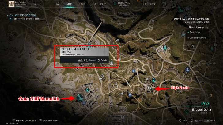 Securement Silo - Sigma Map Location