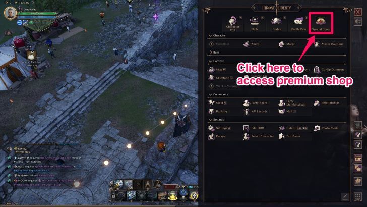 Throne and Liberty - Special Shop in Main Menu