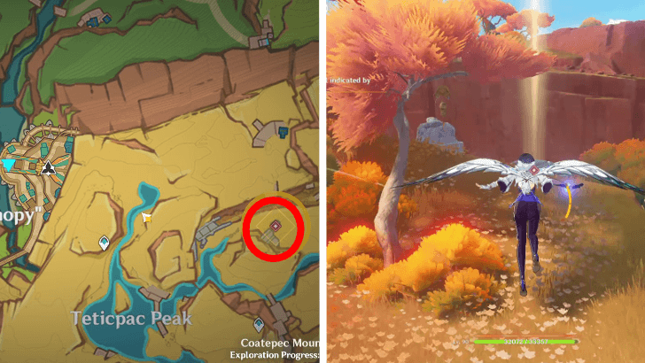 Genshin -  I Flame Bearer - Go to the ruins in Teticpac Peak