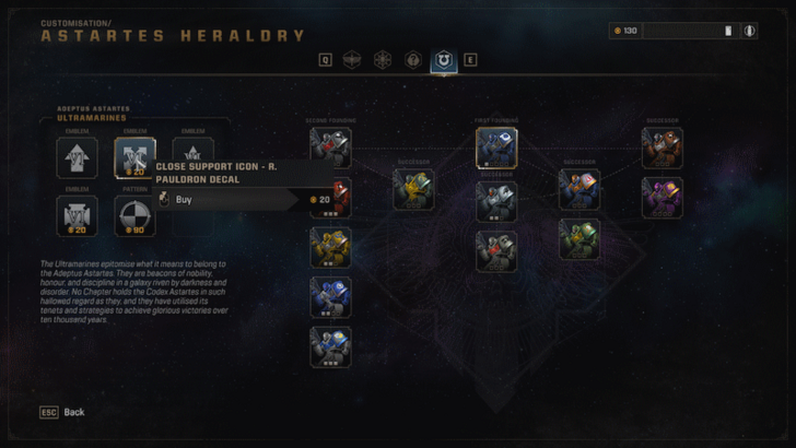 Warhammer 40k Space Marine 2 - Unlock Using Requisition in the Heraldry Menu