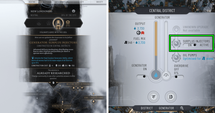 Construct and Activate Surplus Injectors