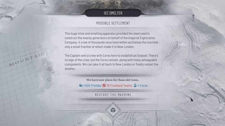 Explore the Frostland for Cores