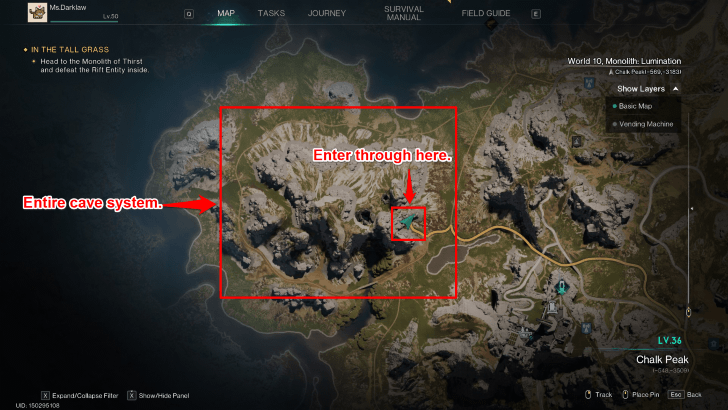 Cave System in Chalk Peak